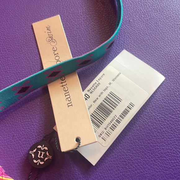 NANETTE LEPORE SzM bikini embroidered striped string - Picture 4 of 9